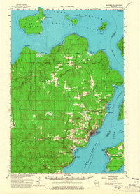 1964 Map of Bayfield, WI, 1965 Print