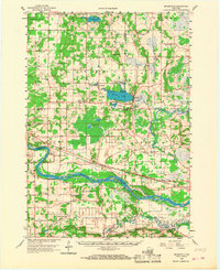 1958 Map of Briggsville, WI, 1968 Print