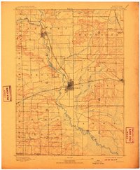1893 Map of Brodhead, 1910 Print