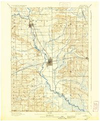 1893 Map of Brodhead, 1937 Print