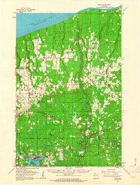 1961 Map of Brule, WI, 1963 Print