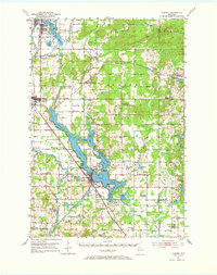 1951 Map of Chetek, 1969 Print
