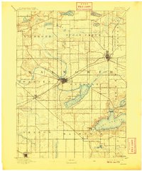 1893 Map of Delavan, 1909 Print