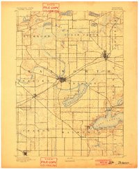1893 Map of Delavan, 1901 Print