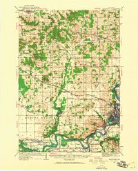 1934 Map of Elk Mound, 1960 Print