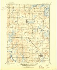 1906 Map of Evansville, WI, 1950 Print
