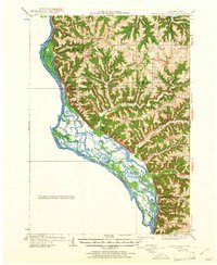 1929 Map of Ferryville, WI, 1961 Print