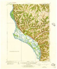 1929 Map of Ferryville, WI, 1957 Print