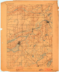 1893 Map of Geneva, 1903 Print