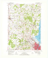 1954 Map of Green Bay, 1980 Print