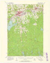1955 Map of Ironwood, MI, 1961 Print