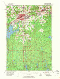 1955 Map of Ironwood, MI, 1961 Print