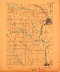 1893 Map of Janesville, WI, 1898 Print