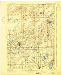 1906 Map of Lake Geneva, WI, 1927 Print