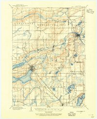 1904 Map of Lake Geneva, 1955 Print