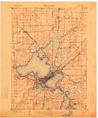 1906 Map of Madison, 1913 Print