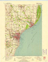 1954 Map of Manitowoc, WI, 1956 Print
