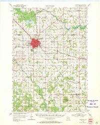 1954 Map of Marshfield, WI, 1969 Print