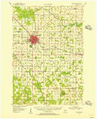 1954 Map of Marshfield, WI, 1956 Print