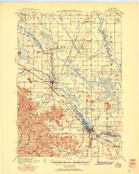 1921 Map of Mauston, 1950 Print