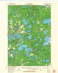 1966 Map of Minocqua, WI, 1968 Print
