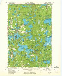 1966 Map of Minocqua, WI, 1972 Print