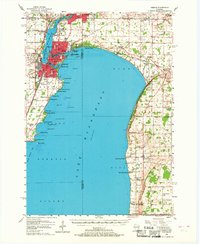 1955 Map of Neenah, WI, 1968 Print