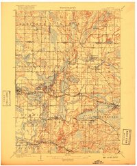 1909 Map of Oconomowoc, 1917 Print