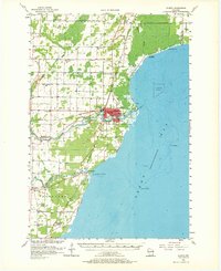 1956 Map of Oconto, WI, 1969 Print