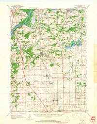 1962 Map of Poynette, WI, 1964 Print