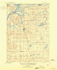 1901 Map of Poynette, WI, 1950 Print