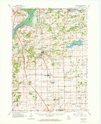1962 Map of Poynette, WI, 1972 Print