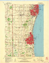 preview thumbnail of historical topo map of Racine, WI in 1959