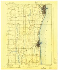 1905 Map of Racine, 1941 Print