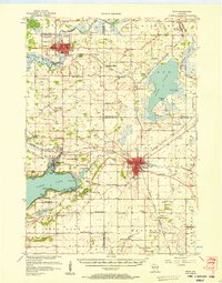 1956 Map of Ripon, WI, 1957 Print
