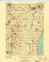 1954 Map of Adell, WI, 1956 Print