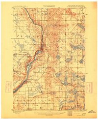 1901 Map of St Croix Dalles, 1913 Print