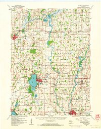 1959 Map of Waterloo, WI, 1961 Print