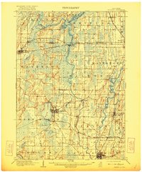 1910 Map of Waterloo, WI, 1921 Print