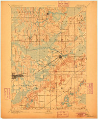 1893 Map of Whitewater, WI, 1905 Print