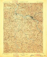 1899 Map of Teays Valley, WV, 1901 Print