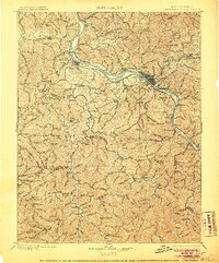 1899 Map of Kanawha County, WV, 1906 Print