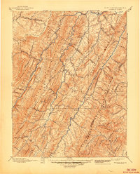 1896 Map of Franklin, WV, 1944 Print