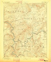 1892 Map of Hinton, 1901 Print