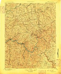 1901 Map of Kanawha Falls, 1909 Print