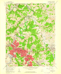preview thumbnail of historical topo map of Clarksburg, WV in 1958