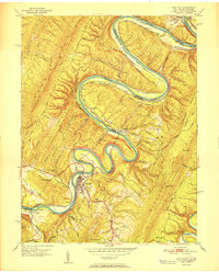 preview thumbnail of historical topo map of Paw Paw, WV in 1951
