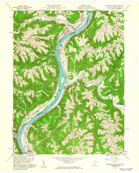 1960 Map of Powhatan Point, OH, 1961 Print