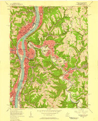 preview thumbnail of historical topo map of Wheeling, WV in 1956