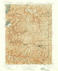 1935 Map of Cameron, WV, 1957 Print